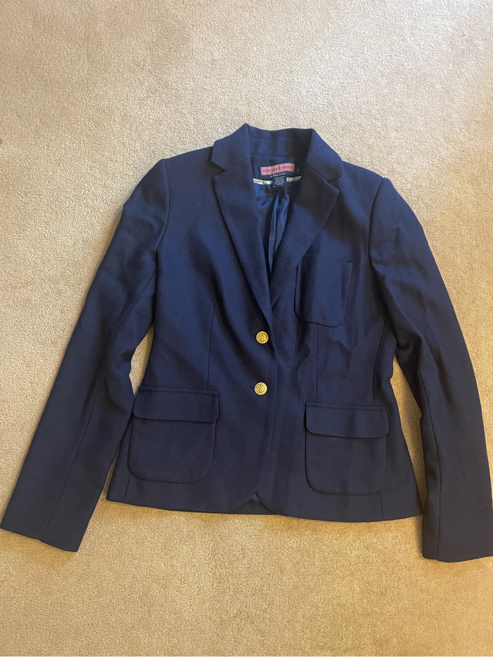Vineyard Vines Navy Blazer with Gold Buttons